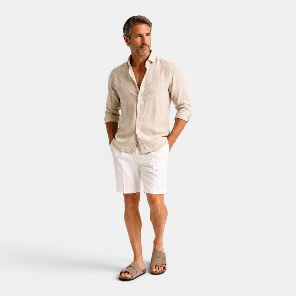 Monvaline | Men’s Comfortable Cork Sandals Leather Holiday Summer Slides