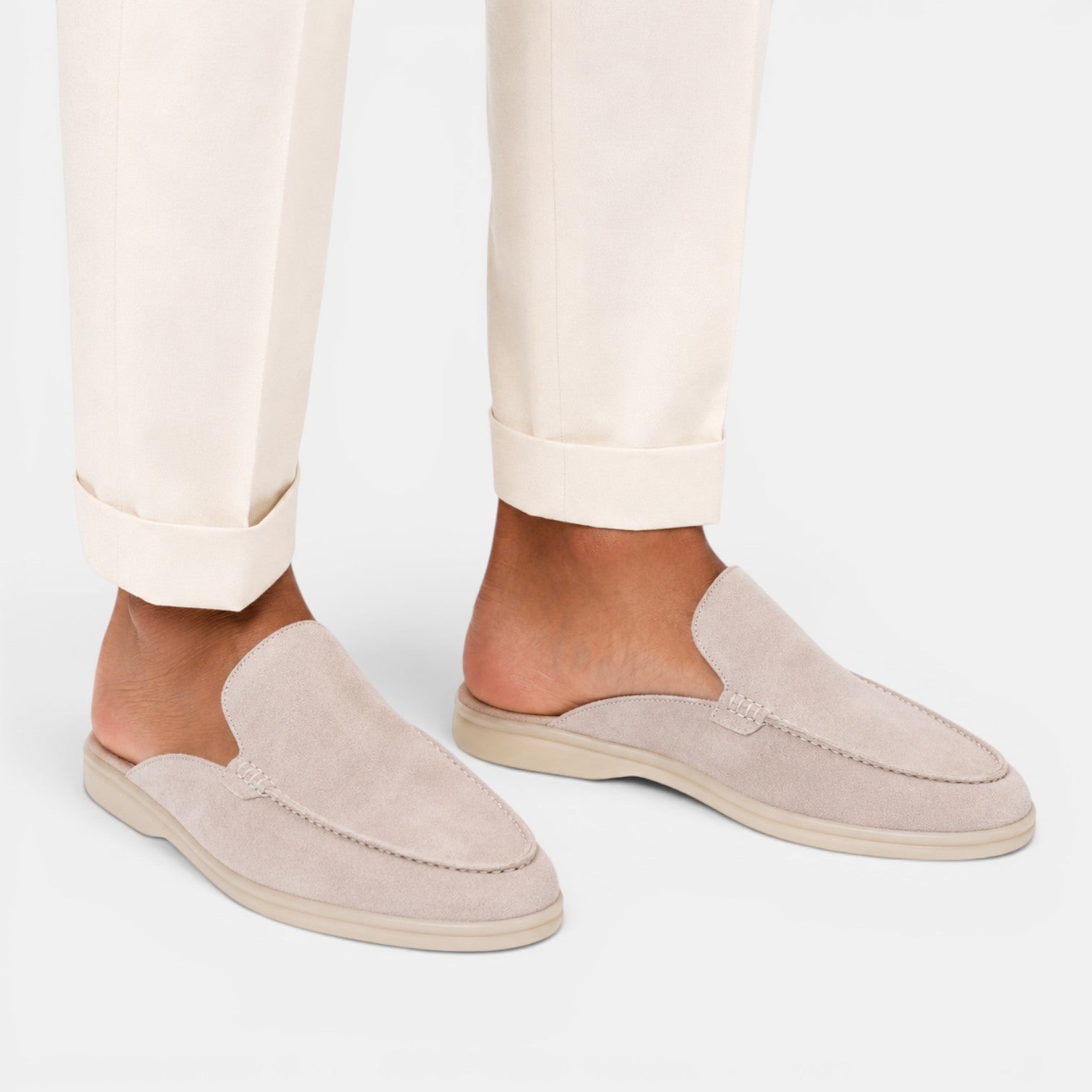 Monvaline | Men’s Comfortable Suede Loafers – Soft Slip-On Slipper Shoes
