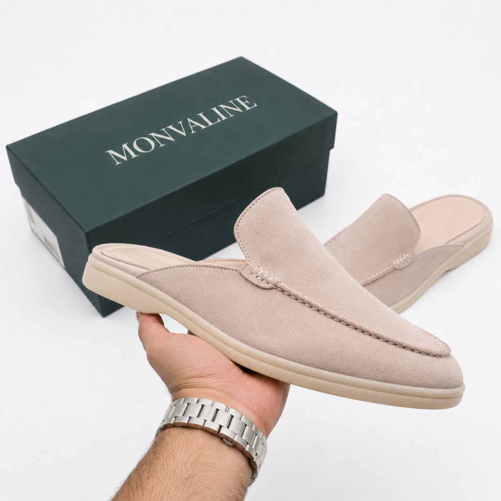Monvaline | Men’s Comfortable Suede Loafers – Soft Slip-On Slipper Shoes