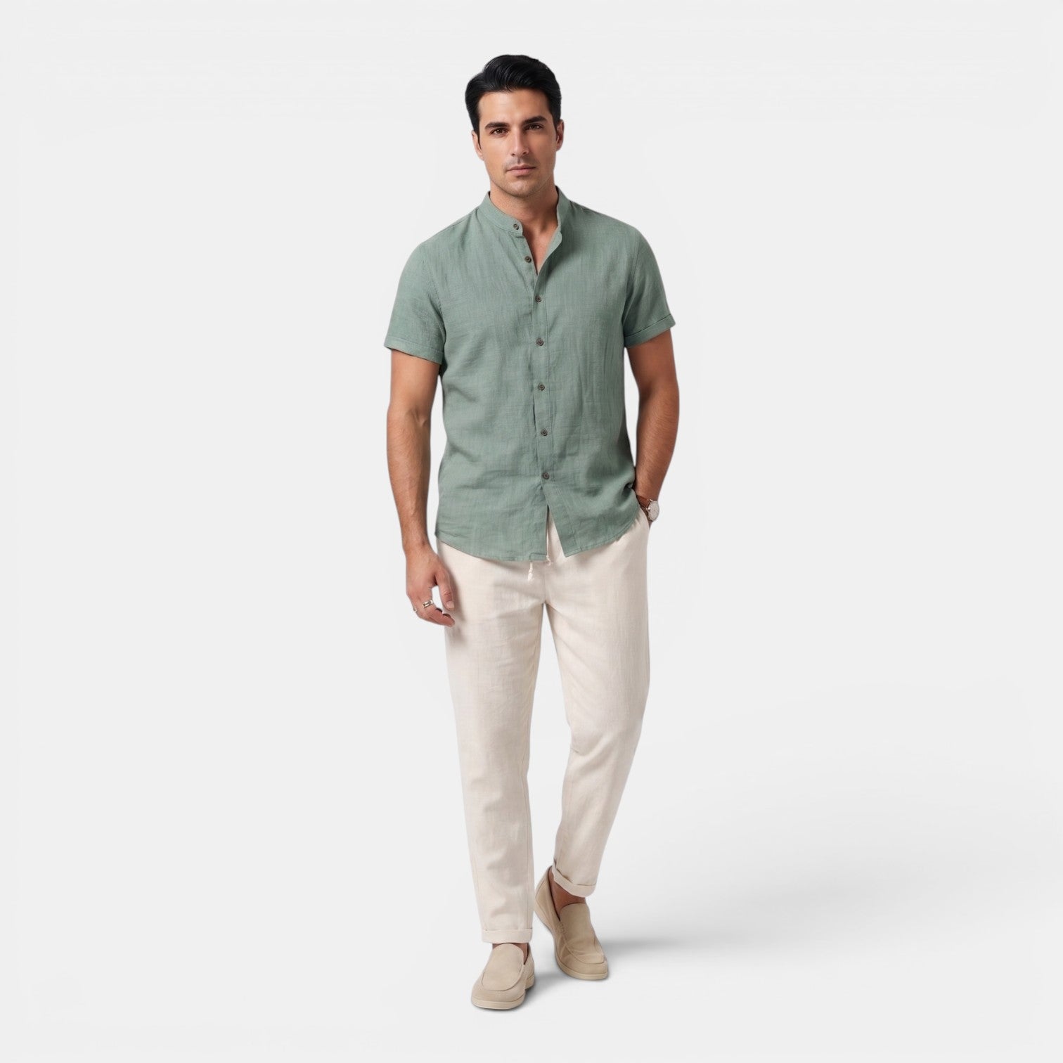 Monvaline | Men’s Cotton Blend Co-Ord Set Timeless Relaxed Summer Fit