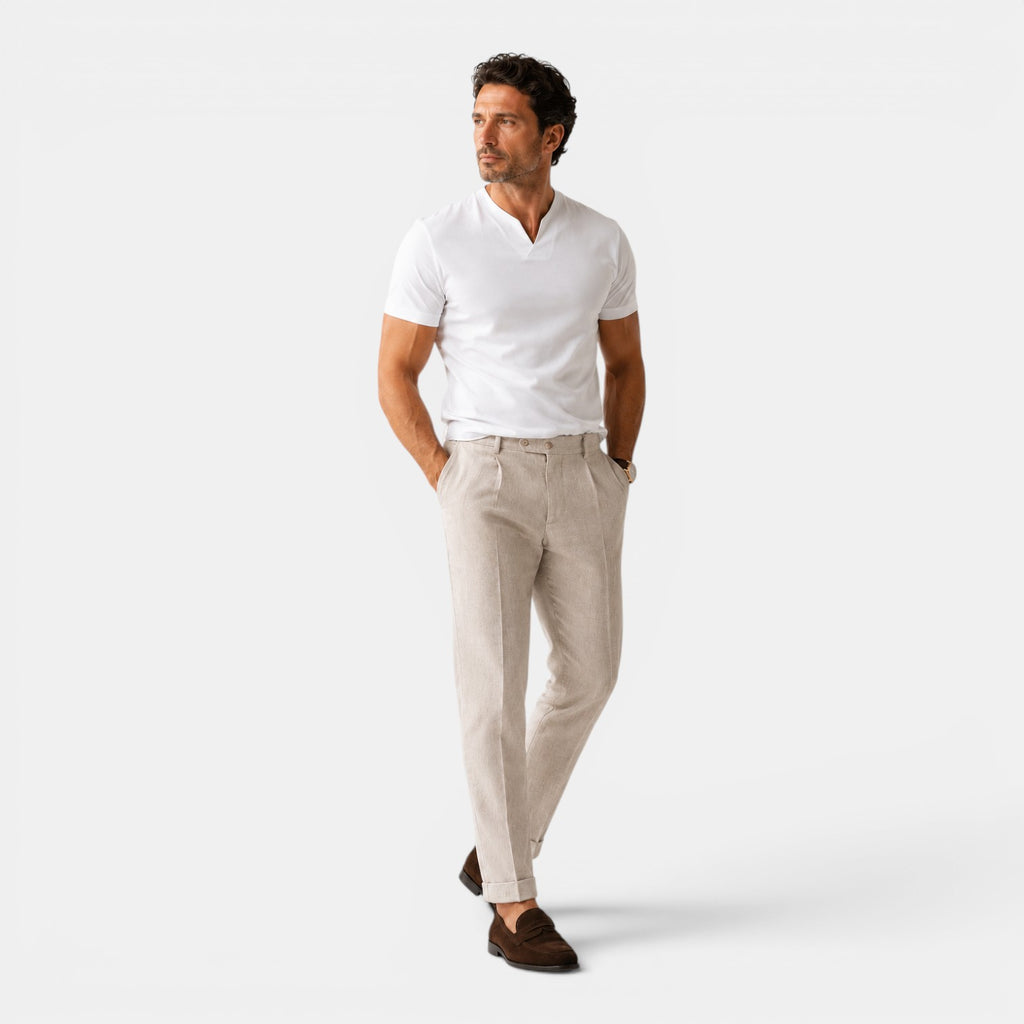 Monvaline | Men's Cotton V-Neck T-Shirt for Everyday Comfort
