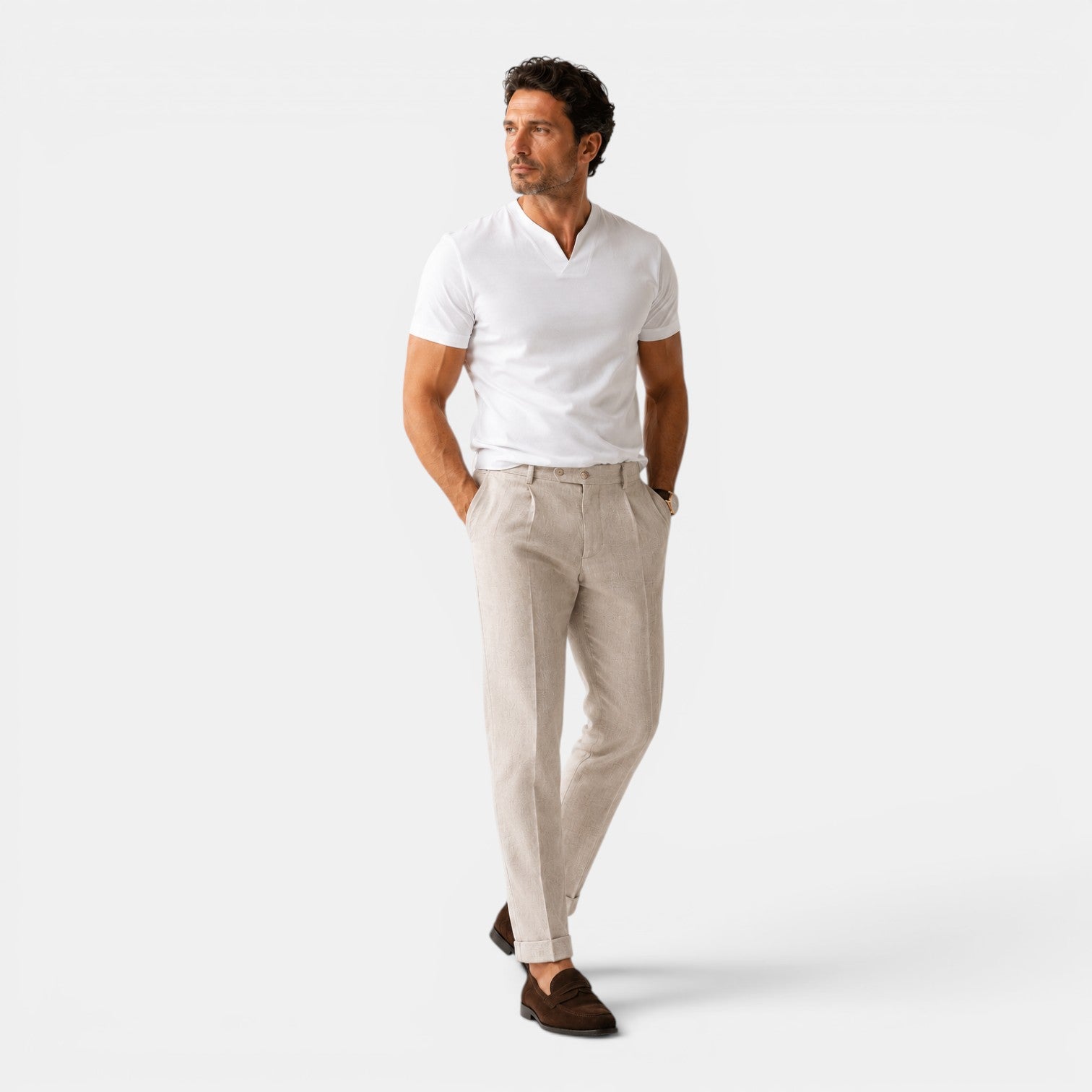 Monvaline | Men's Cotton V-Neck T-Shirt for Everyday Comfort