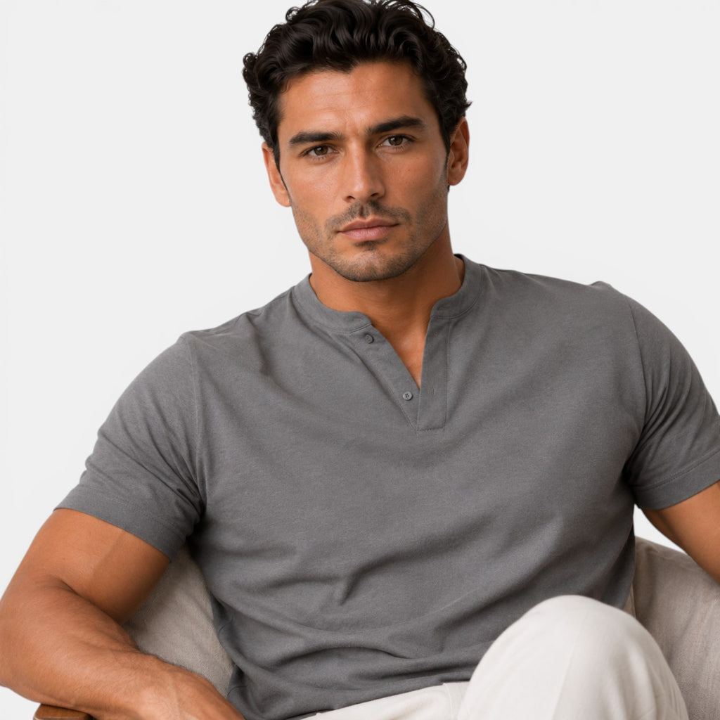 Monvaline | Men's Cotton V-Neck T-Shirt for Everyday Comfort