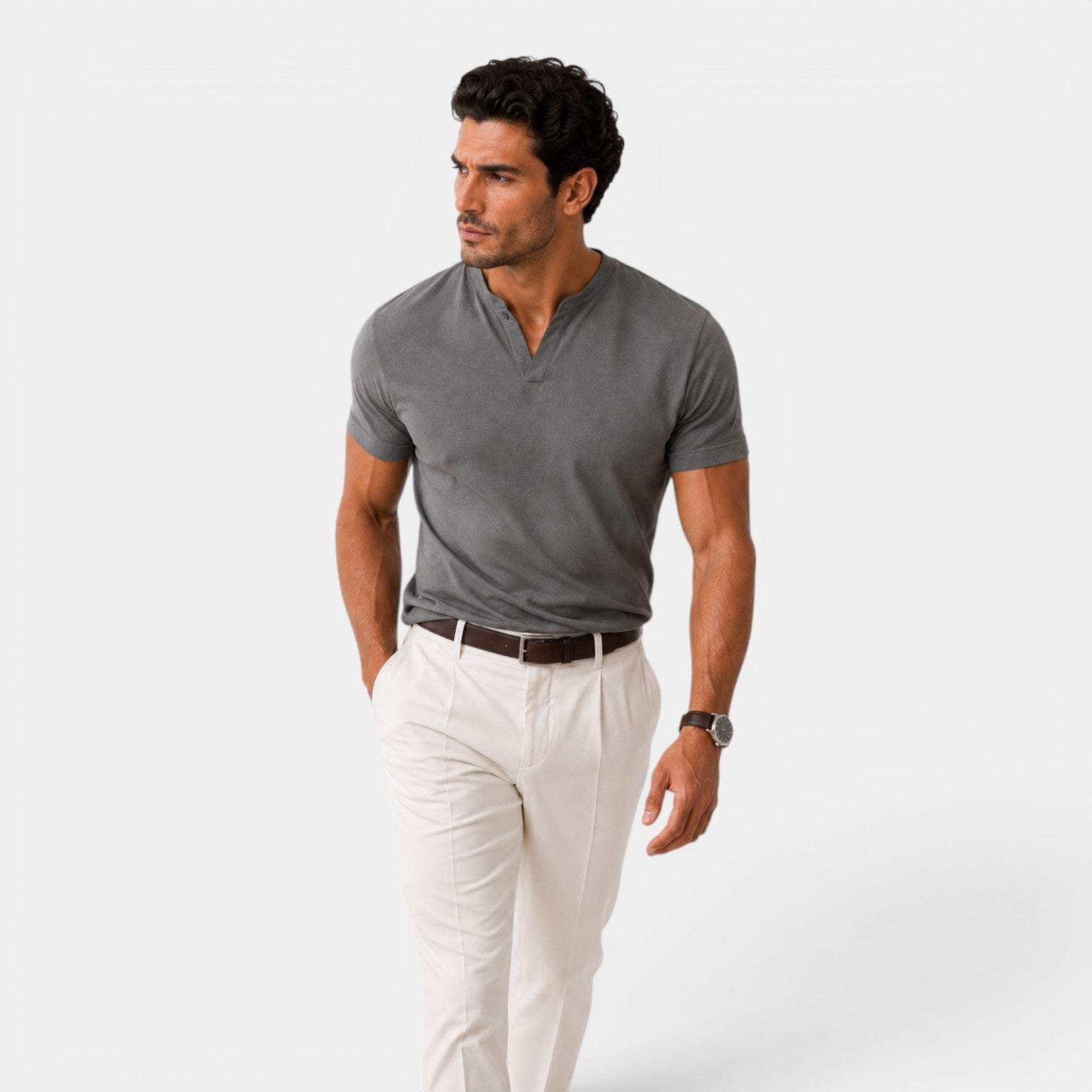 Monvaline | Men's Cotton V-Neck T-Shirt for Everyday Comfort
