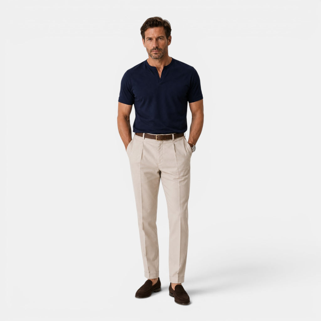Monvaline | Men's Cotton V-Neck T-Shirt for Everyday Comfort