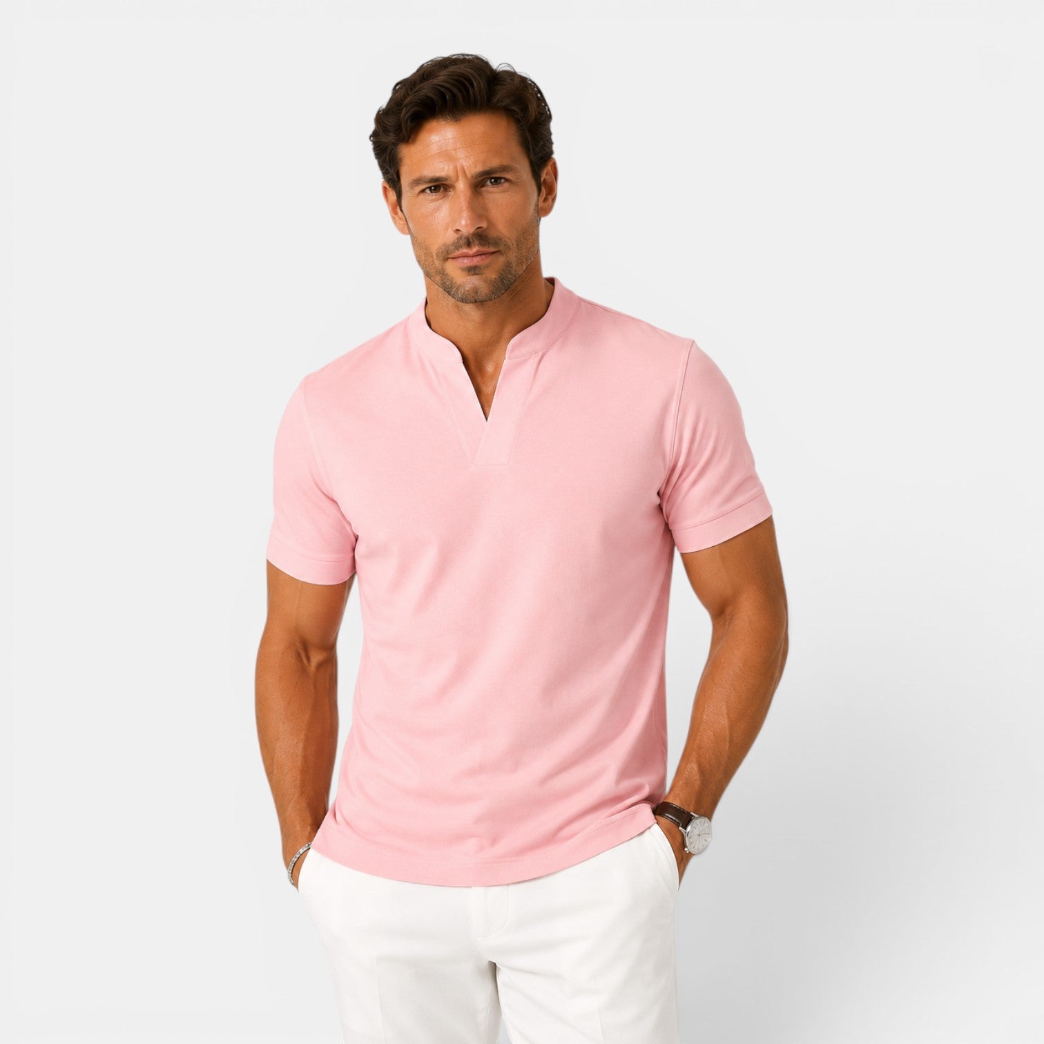 Monvaline | Men's Cotton V-Neck T-Shirt for Everyday Comfort