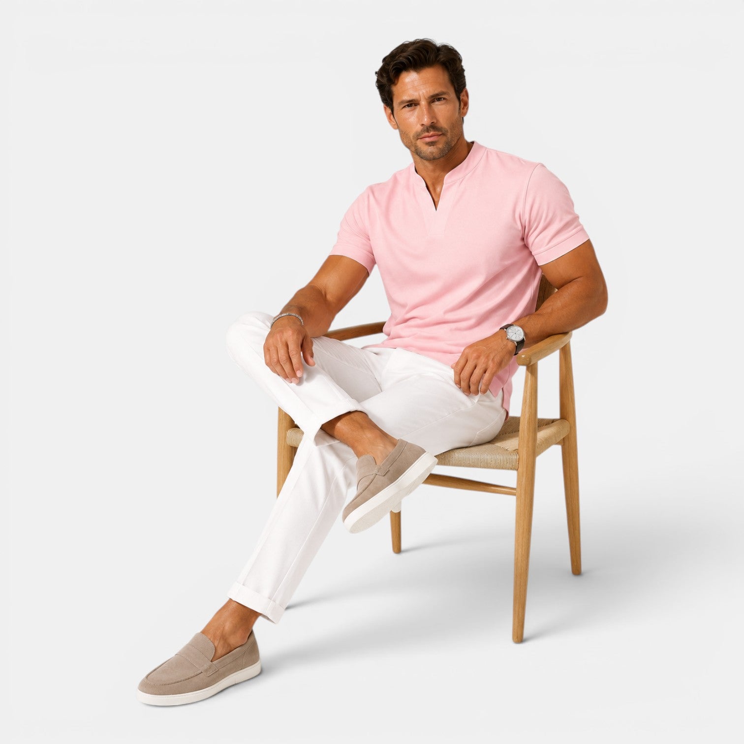 Monvaline | Men's Cotton V-Neck T-Shirt for Everyday Comfort