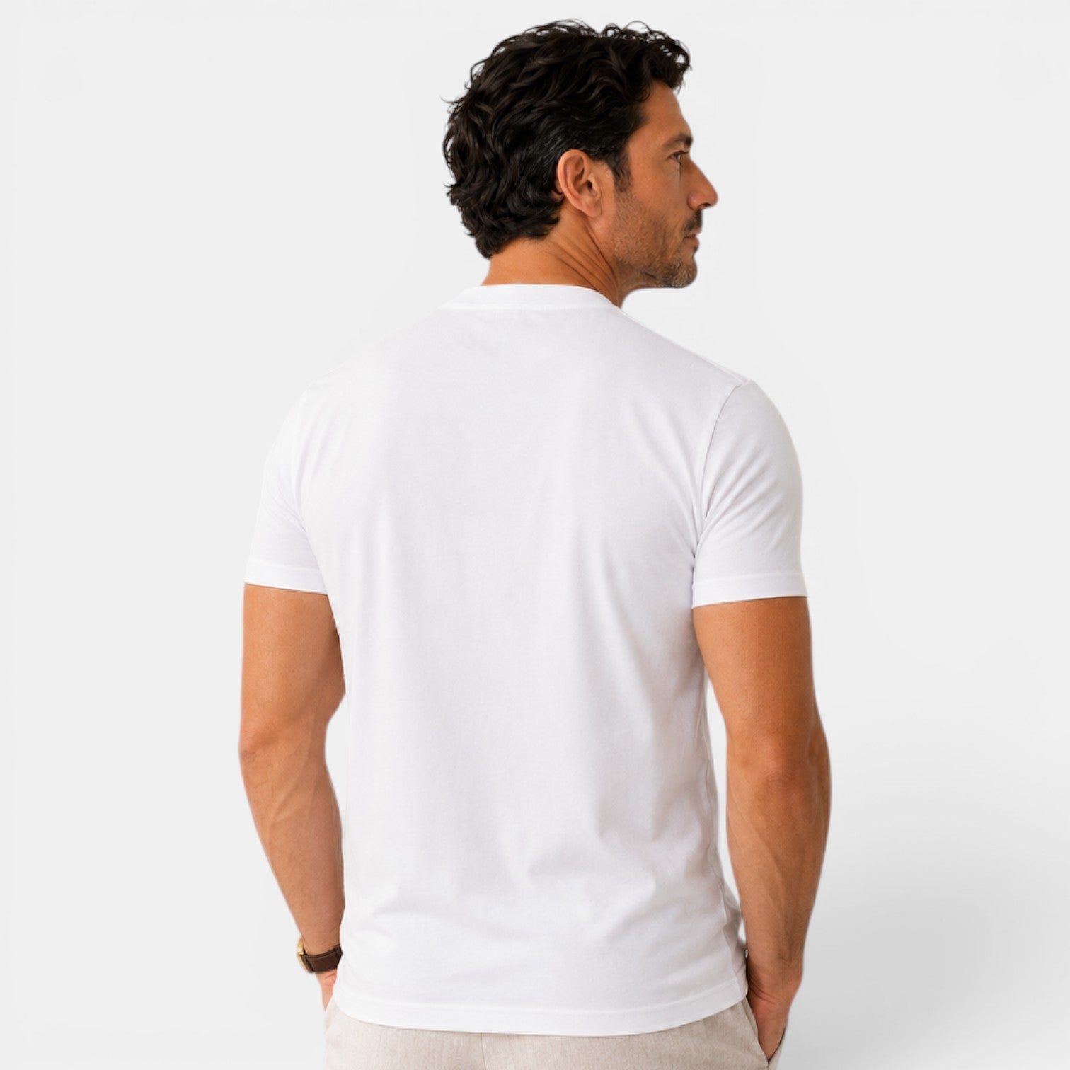 Monvaline | Men's Cotton V-Neck T-Shirt for Everyday Comfort