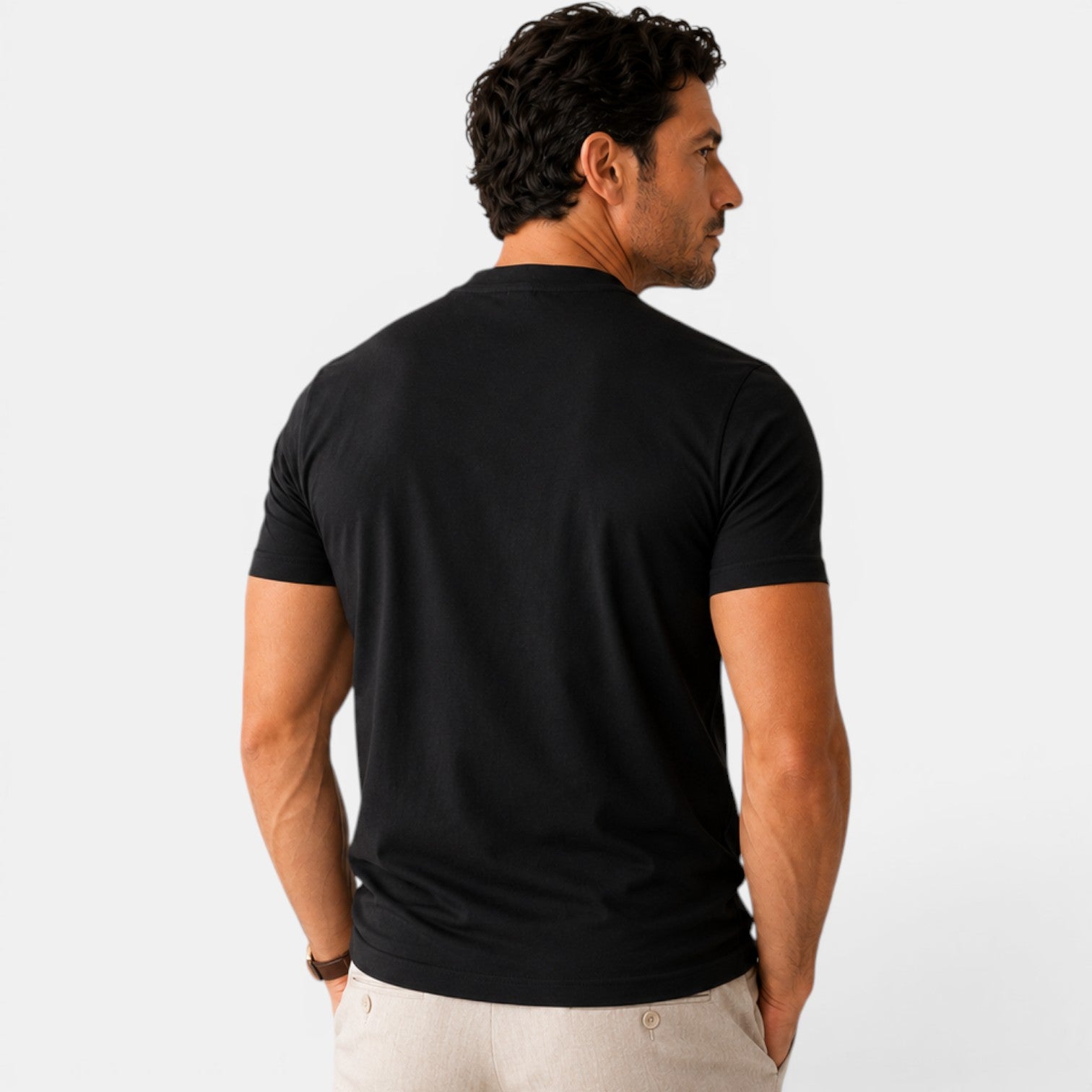 Monvaline | Men's Cotton V-Neck T-Shirt for Everyday Comfort