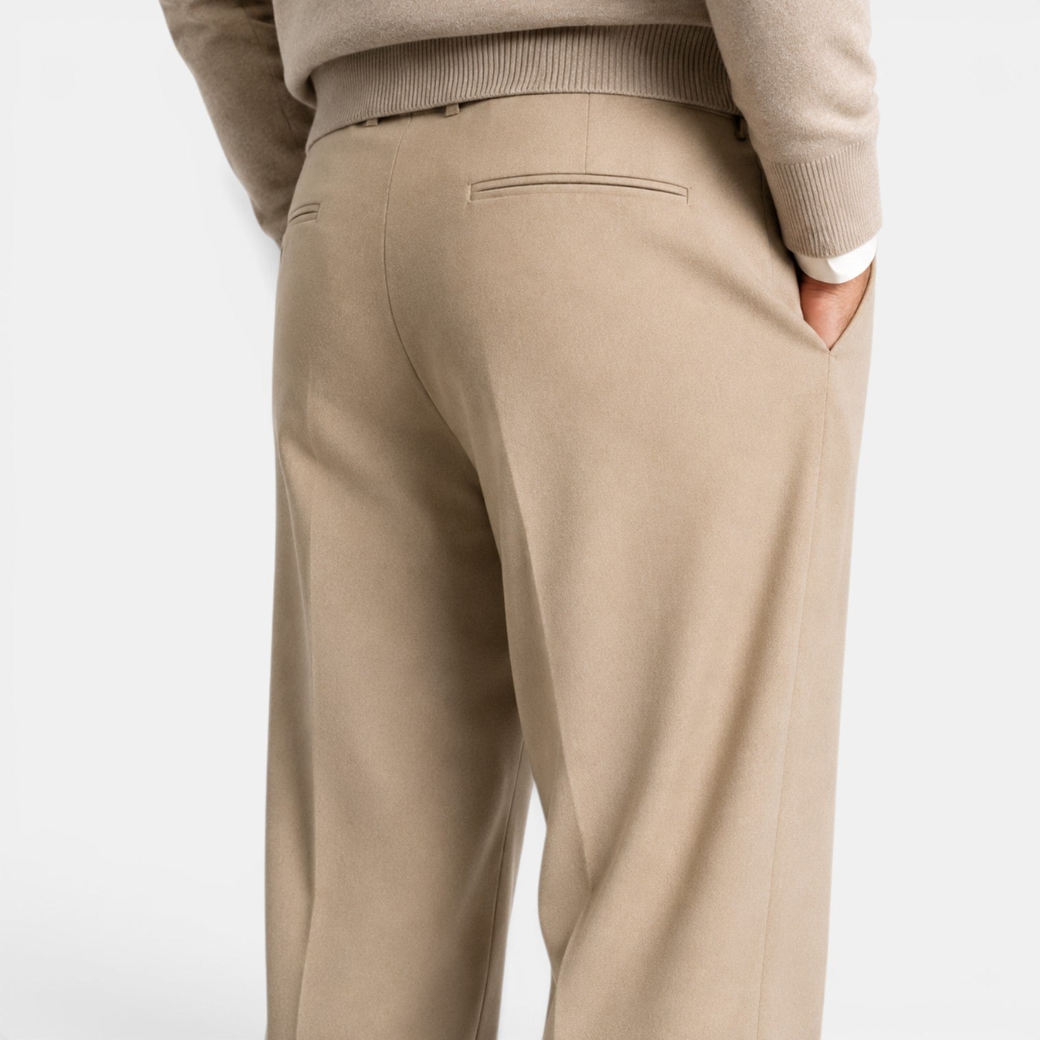 Monvaline | Men’s Fitted Trousers – Mid Waist Smart Tailored Fit