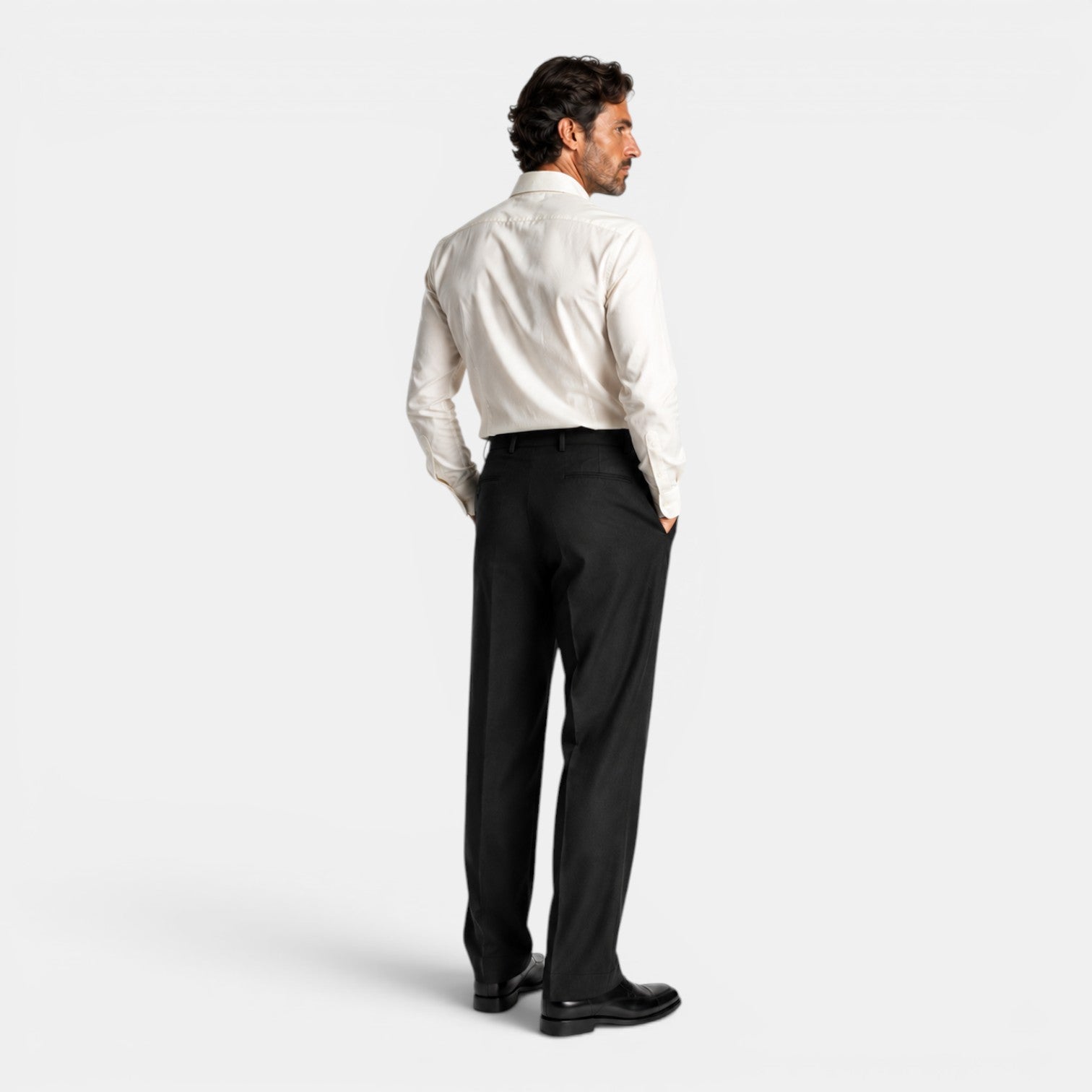 Monvaline | Men’s Fitted Trousers – Mid Waist Smart Tailored Fit