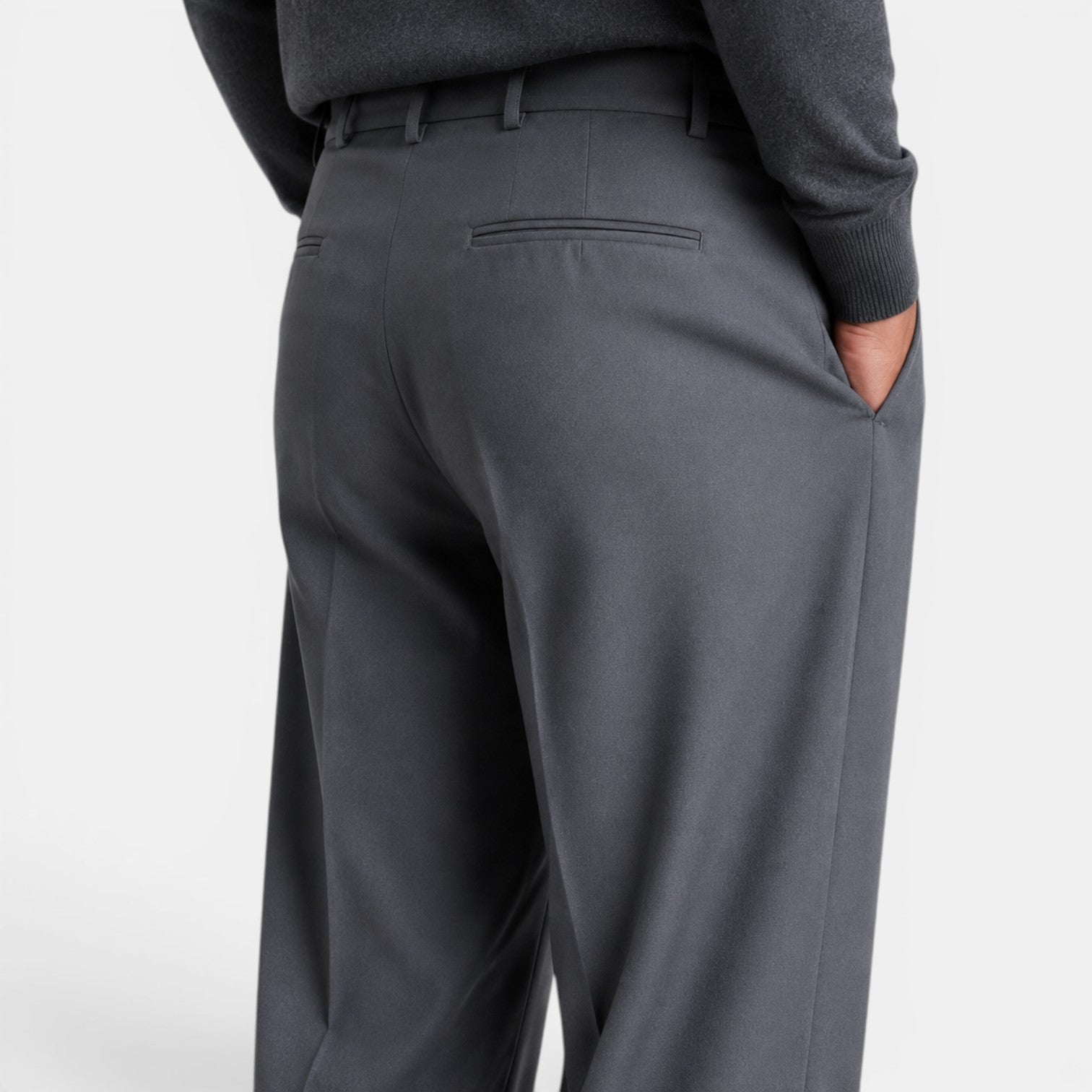 Monvaline | Men’s Fitted Trousers – Mid Waist Smart Tailored Fit