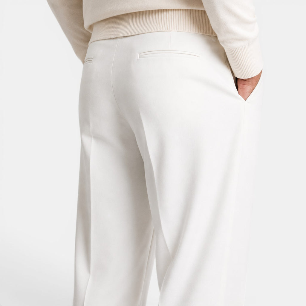 Monvaline | Men’s Fitted Trousers – Mid Waist Smart Tailored Fit