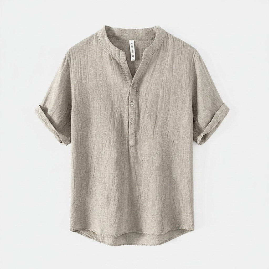 Monvaline | Men’s Lightweight Linen Shirt – Casual Summer Holiday Top