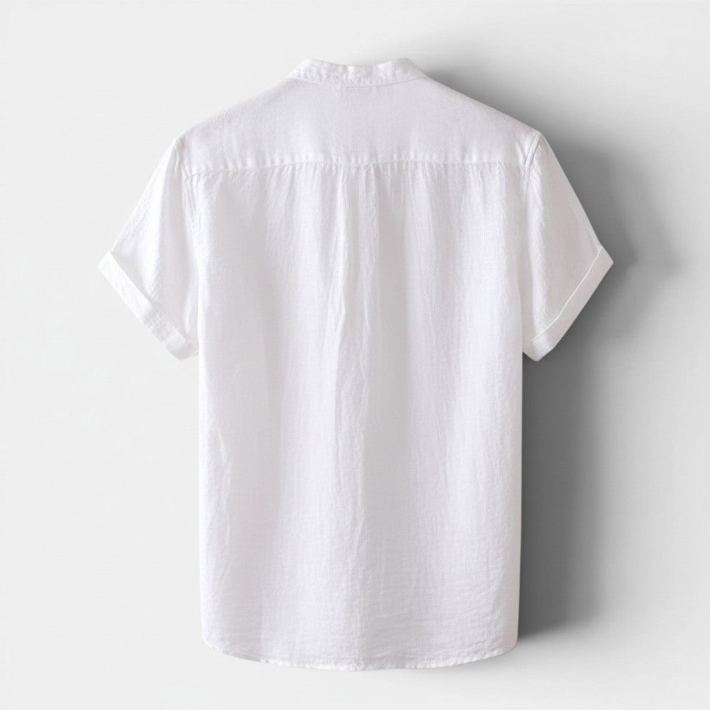 Monvaline | Men’s Linen Shirt Short Sleeve – Lightweight Summer Button Up