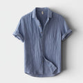 Monvaline | Men’s Linen Shirt Short Sleeve – Lightweight Summer Button Up