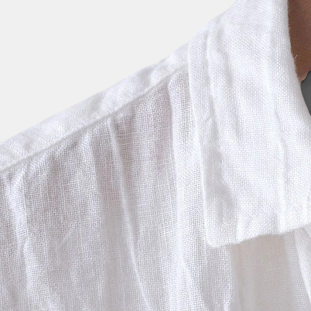 Monvaline | Men’s Linen Shirt Short Sleeve – Lightweight Summer Button Up