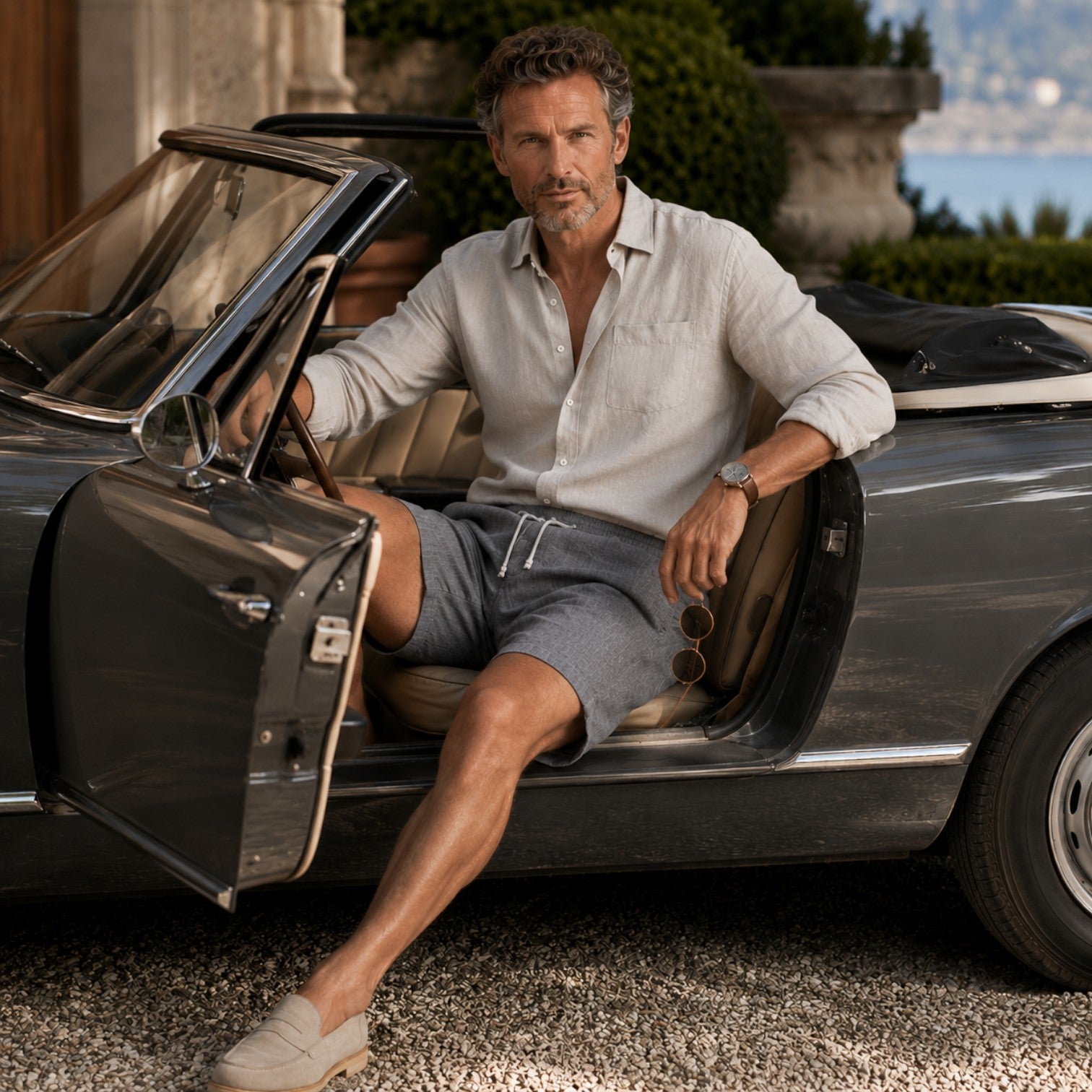 Monvaline | Men's Linen Shorts – Lightweight Breathable Summer Fit