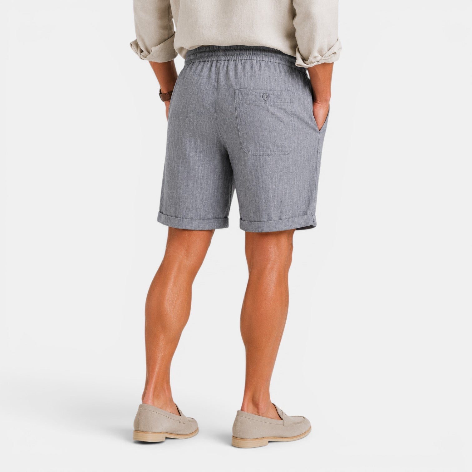 Monvaline | Men's Linen Shorts – Lightweight Breathable Summer Fit