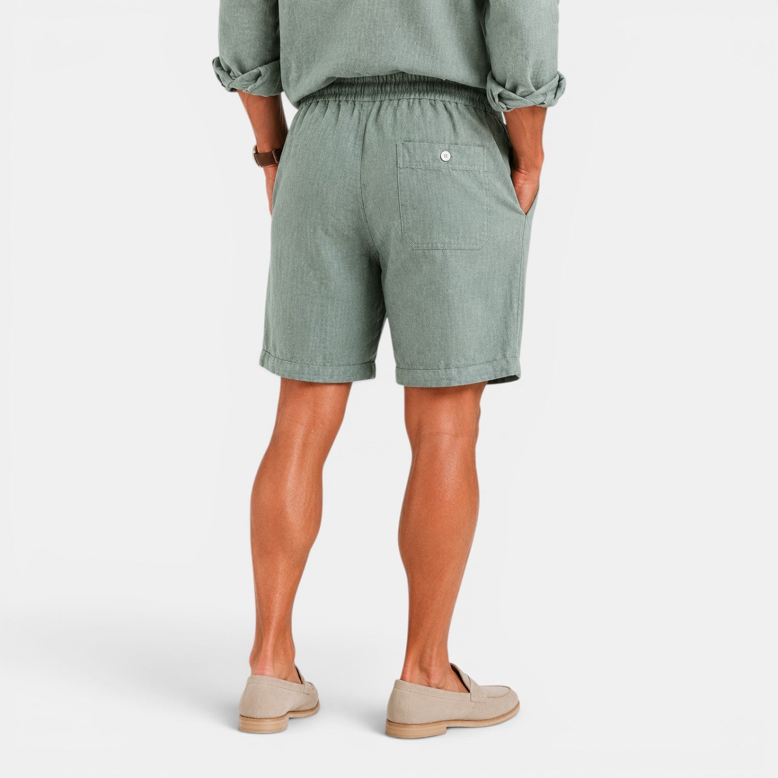 Monvaline | Men's Linen Shorts – Lightweight Breathable Summer Fit