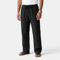 Monvaline | Men's Linen Trousers Elastic Waist Comfortable Summer Pants