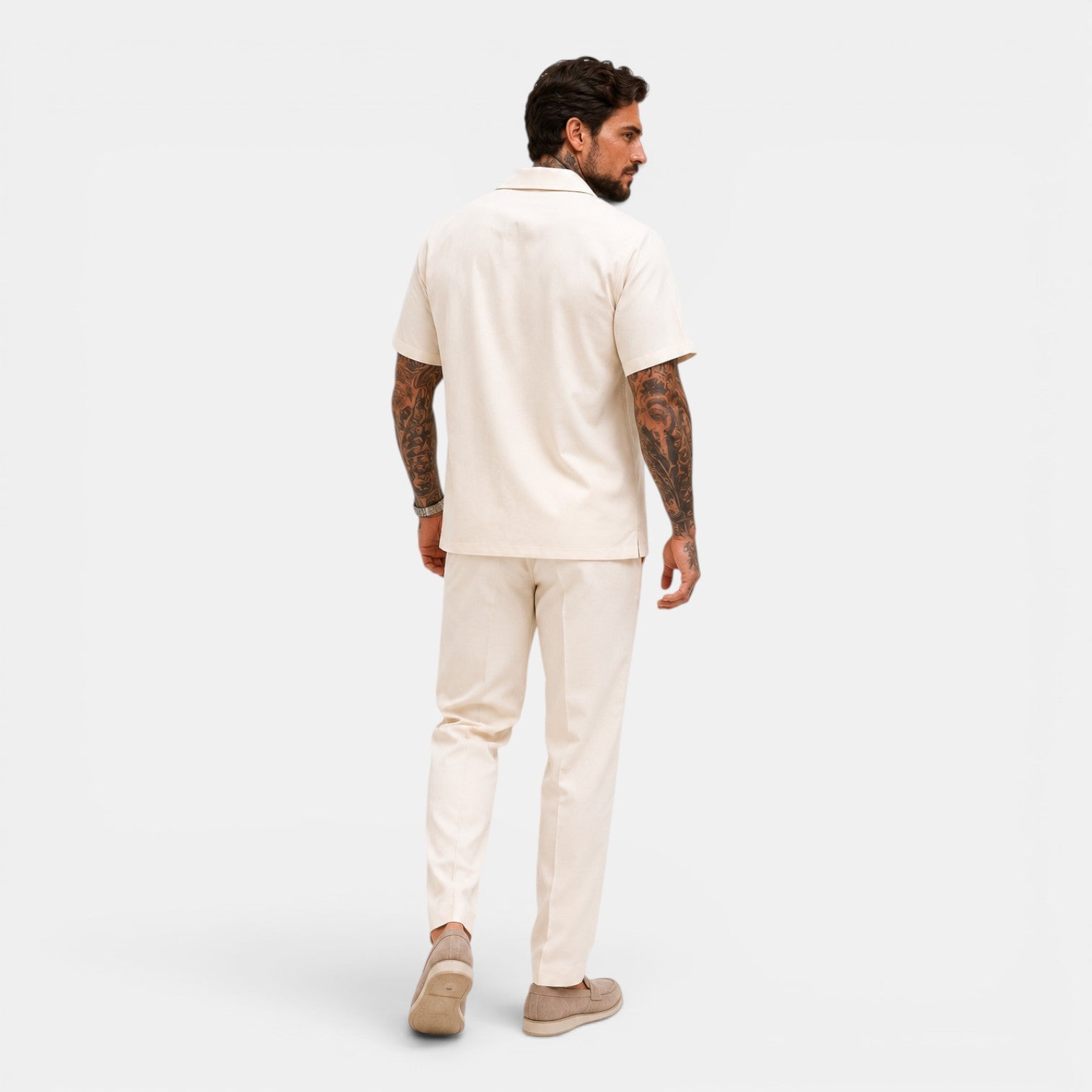 Monvaline | Men's Short Sleeve Blazer & Trouser Set Regular Fit Formal