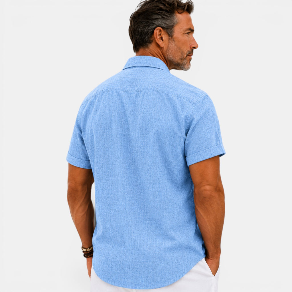 Monvaline | Men's Short Sleeve Summer Shirt – Breathable Comfort Fit