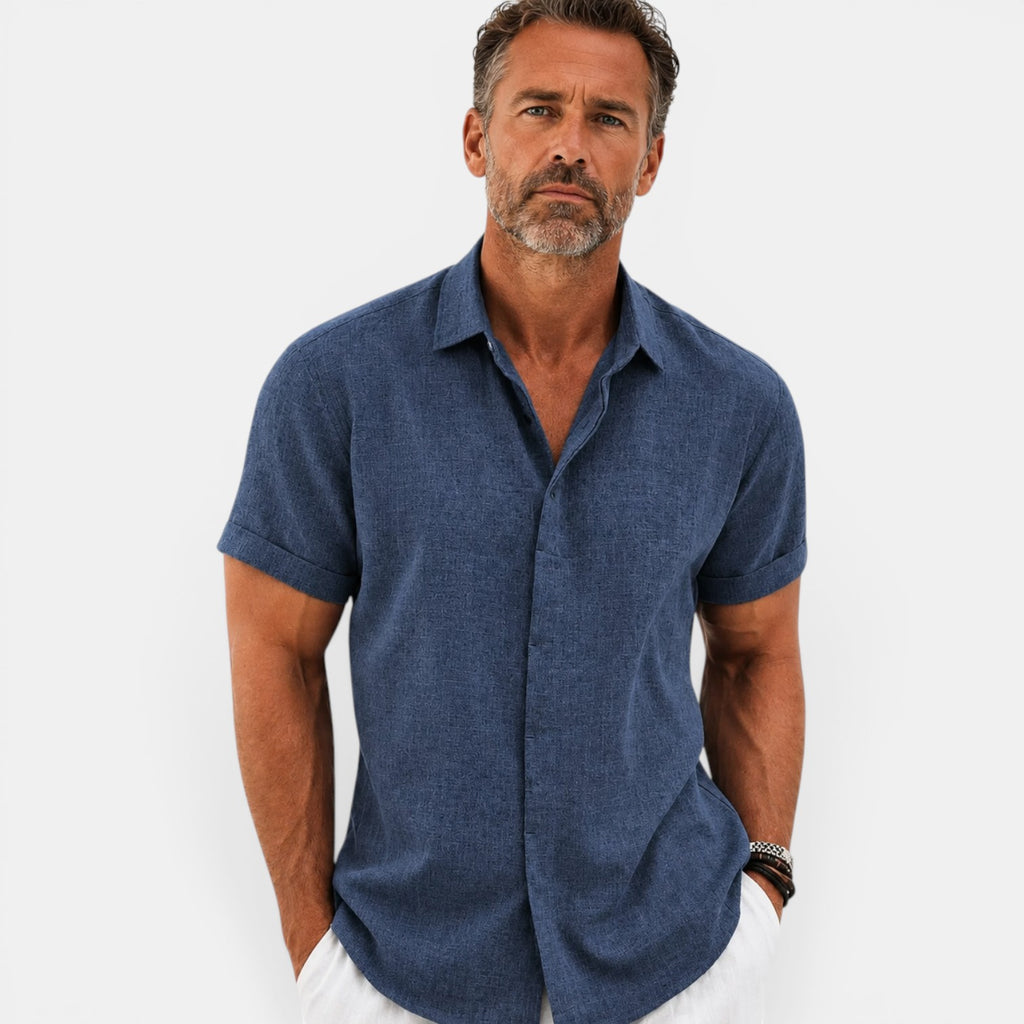 Monvaline | Men's Short Sleeve Summer Shirt – Breathable Comfort Fit
