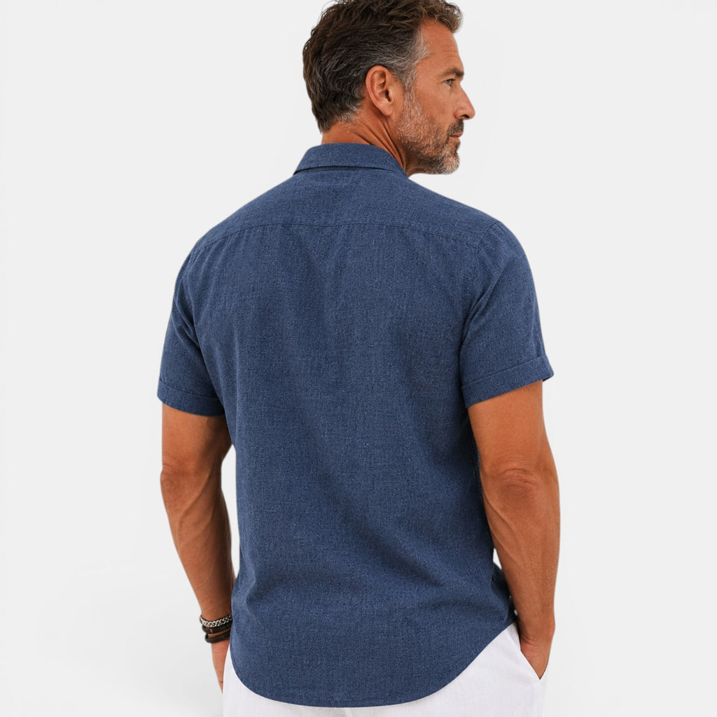 Monvaline | Men's Short Sleeve Summer Shirt – Breathable Comfort Fit