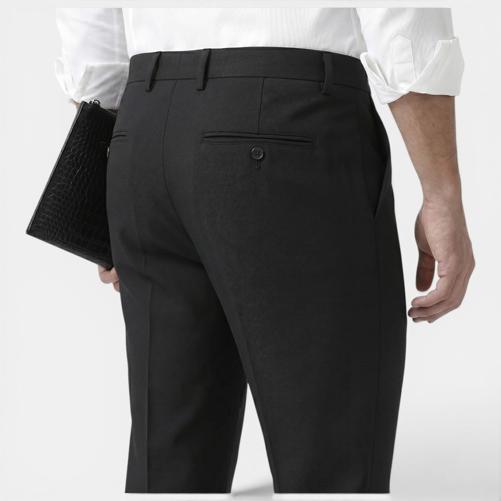 Monvaline | Men’s Stretch Trousers – Slim Fit Comfort Tailored Style