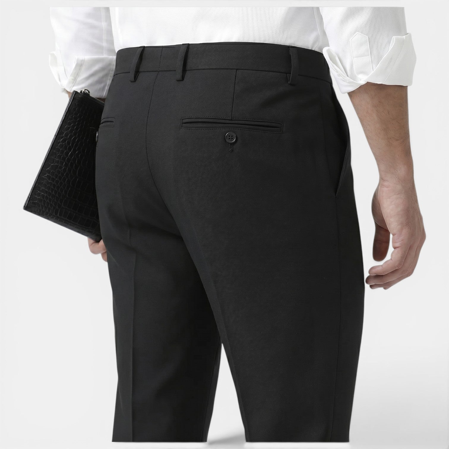 Monvaline | Men’s Stretch Trousers – Slim Fit Comfort Tailored Style