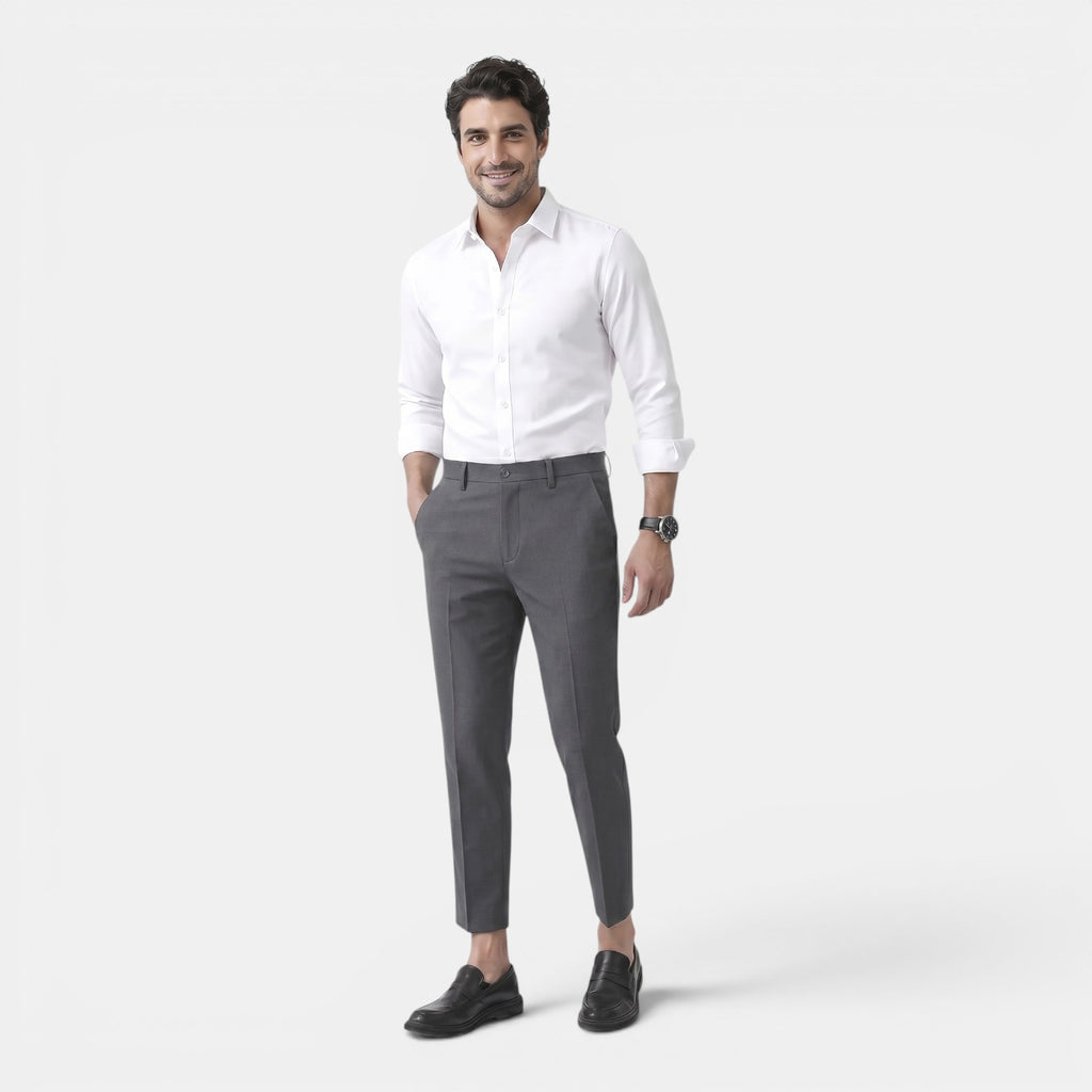 Monvaline | Men’s Stretch Trousers – Slim Fit Comfort Tailored Style