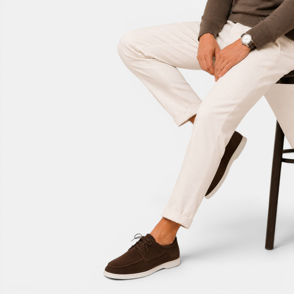 Monvaline | Men’s Suede Lace Shoes for Smart Casual Summer Outfits