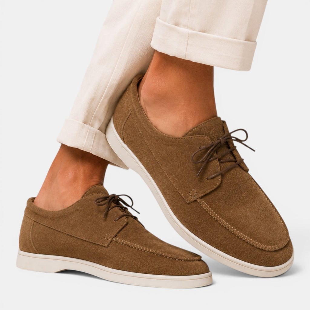 Monvaline | Men’s Suede Lace Shoes for Smart Casual Summer Outfits