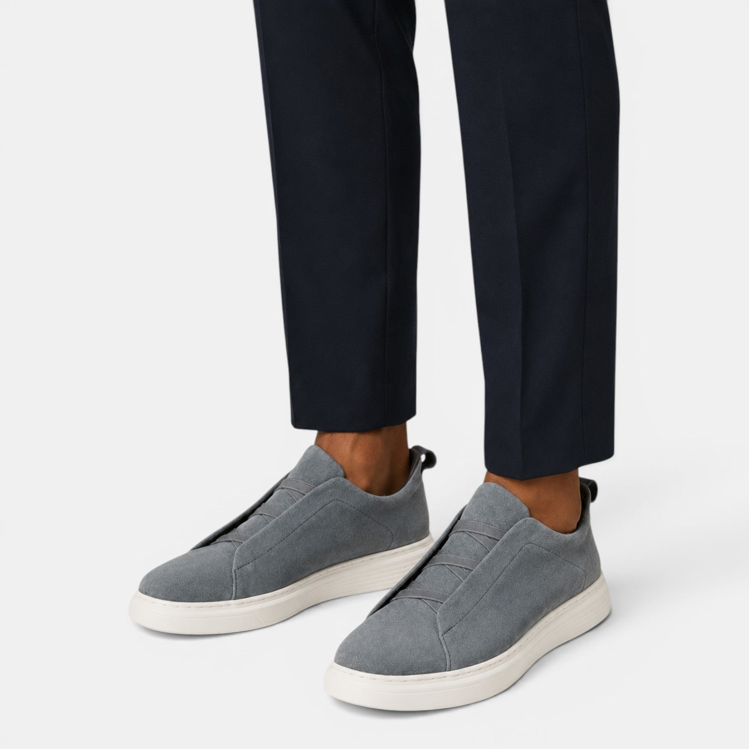 Monvaline | Men’s Suede Slip-On Shoes Easy Fit Casual Trainers