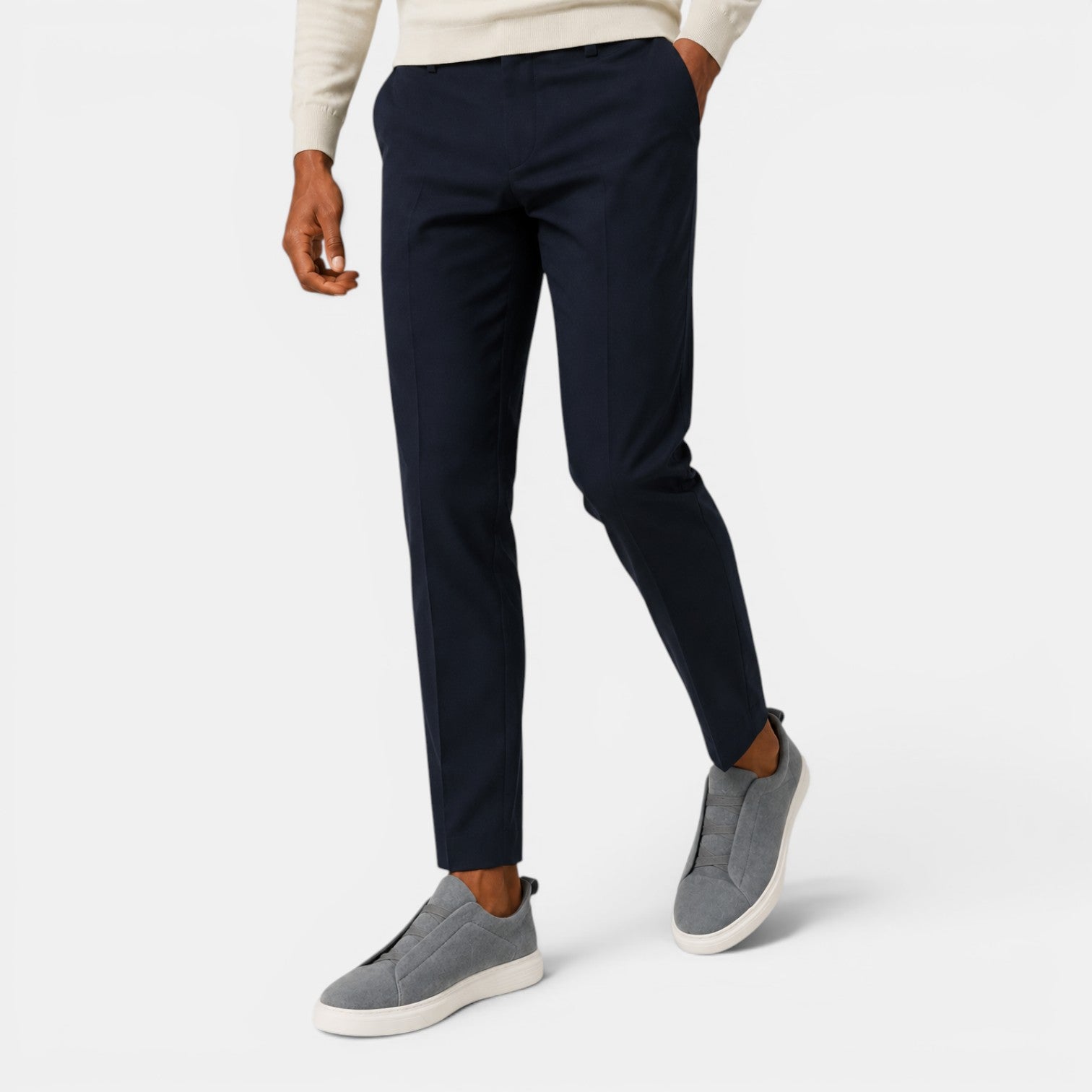 Monvaline | Men’s Suede Slip-On Shoes Easy Fit Casual Trainers