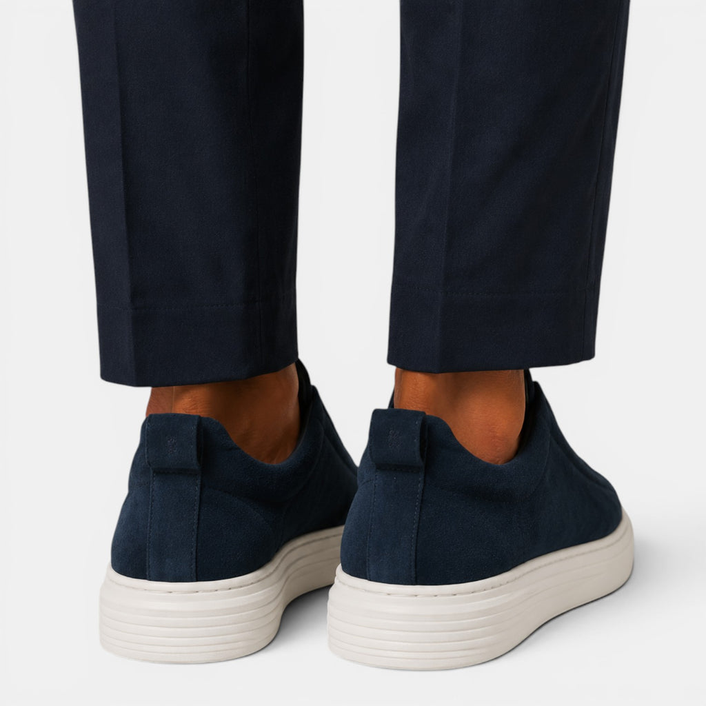 Monvaline | Men’s Suede Slip-On Shoes Easy Fit Casual Trainers