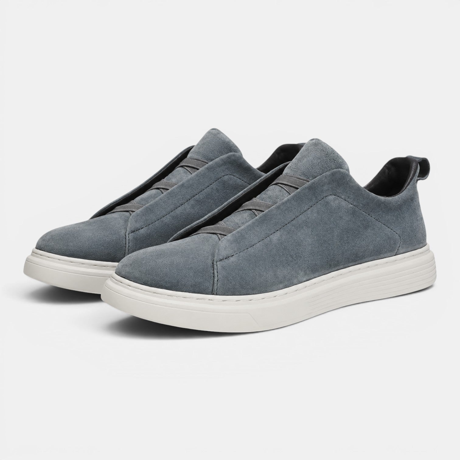 Monvaline | Men’s Suede Slip-On Shoes Easy Fit Casual Trainers