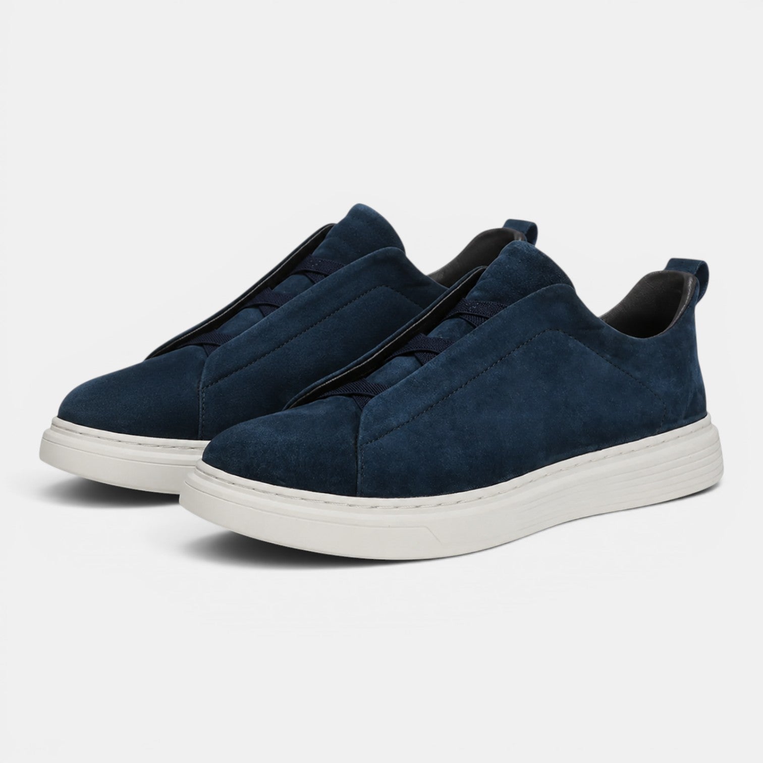 Monvaline | Men’s Suede Slip-On Shoes Easy Fit Casual Trainers