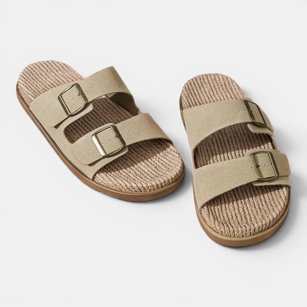 Monvaline | Men’s Summer Beach Sandals – Comfortable Double Strap Slides
