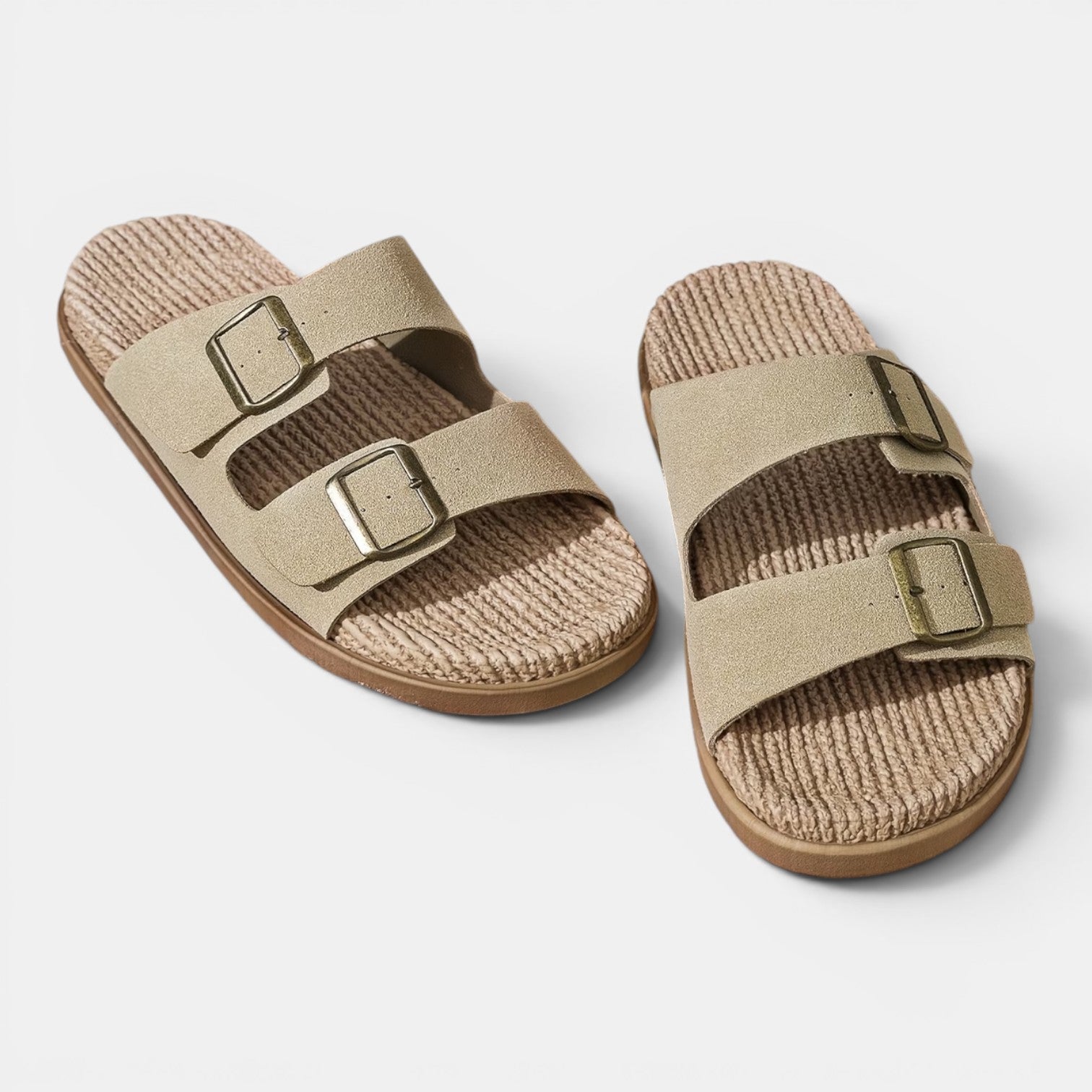 Monvaline | Men’s Summer Beach Sandals – Comfortable Double Strap Slides