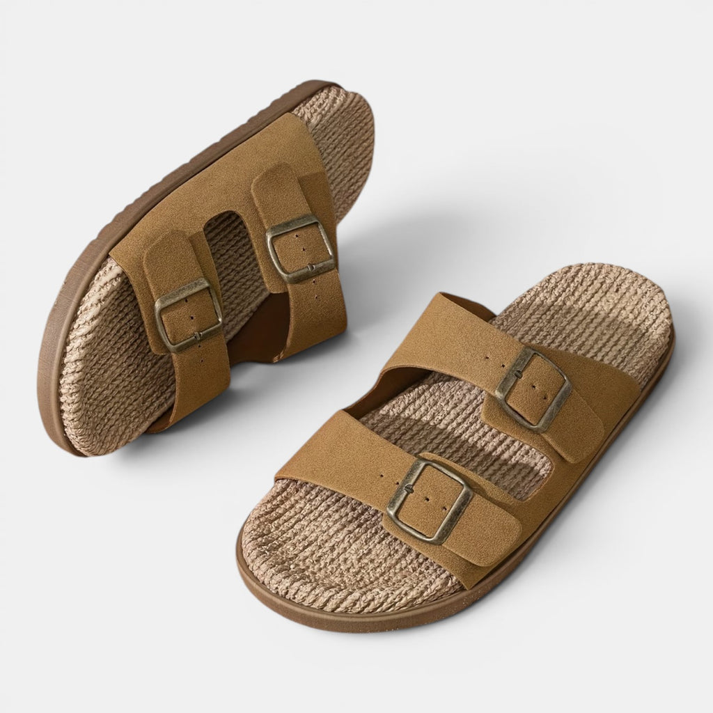 Monvaline | Men’s Summer Beach Sandals – Comfortable Double Strap Slides