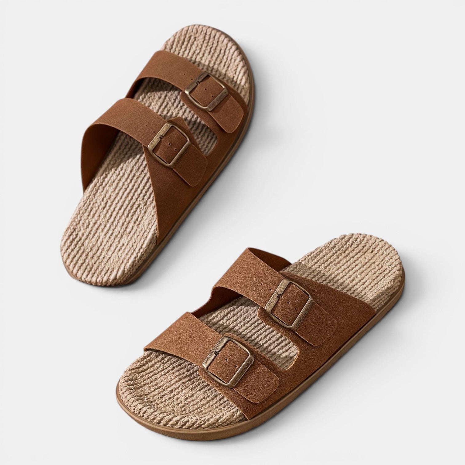 Monvaline | Men’s Summer Beach Sandals – Comfortable Double Strap Slides