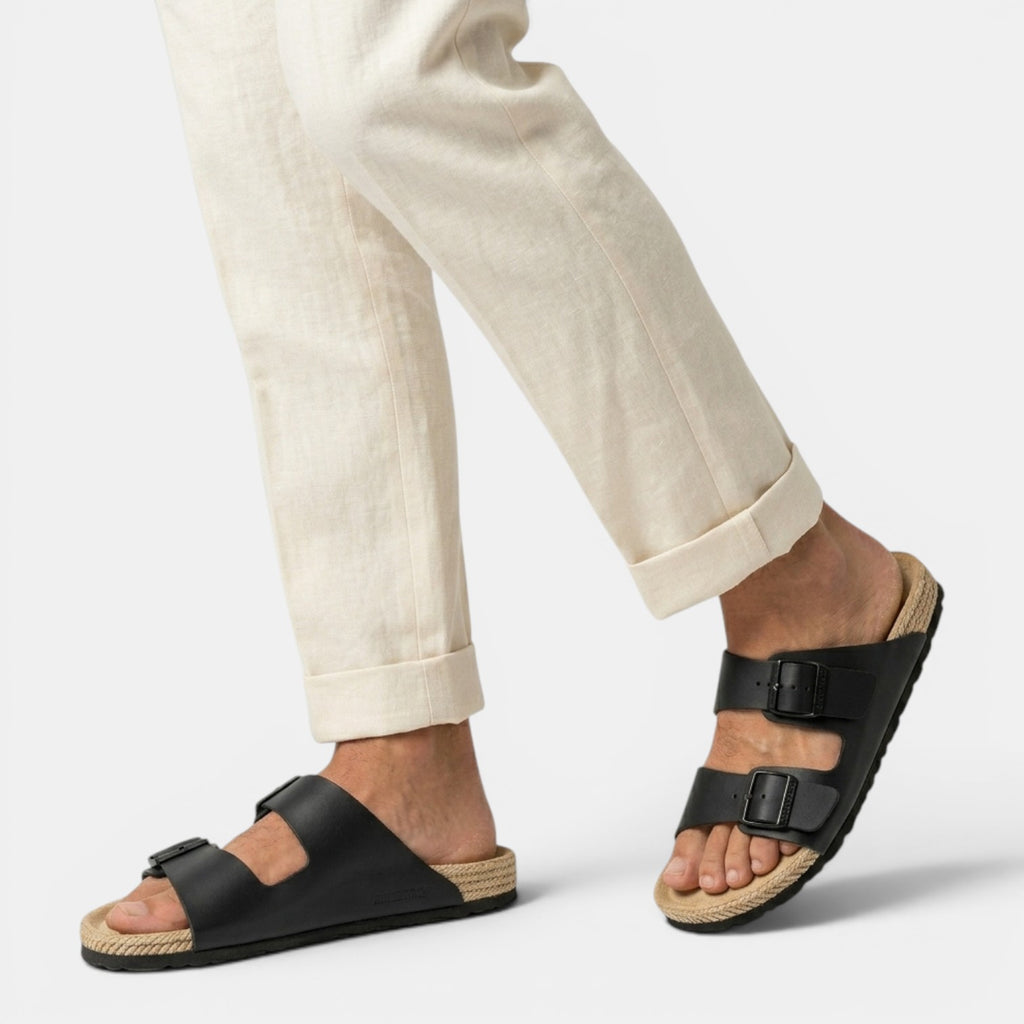 Monvaline | Men’s Summer Beach Sandals – Comfortable Double Strap Slides