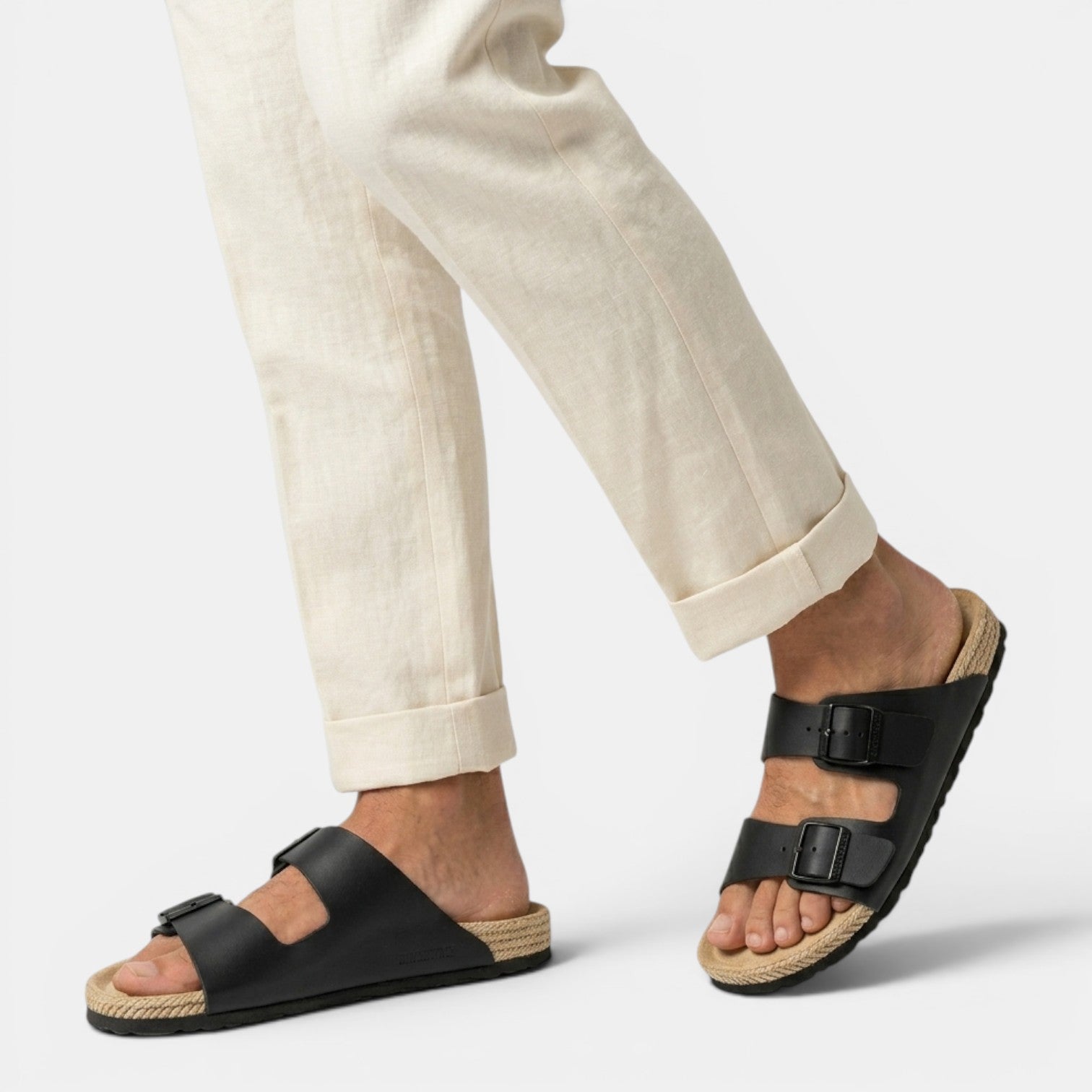Monvaline | Men’s Summer Beach Sandals – Comfortable Double Strap Slides