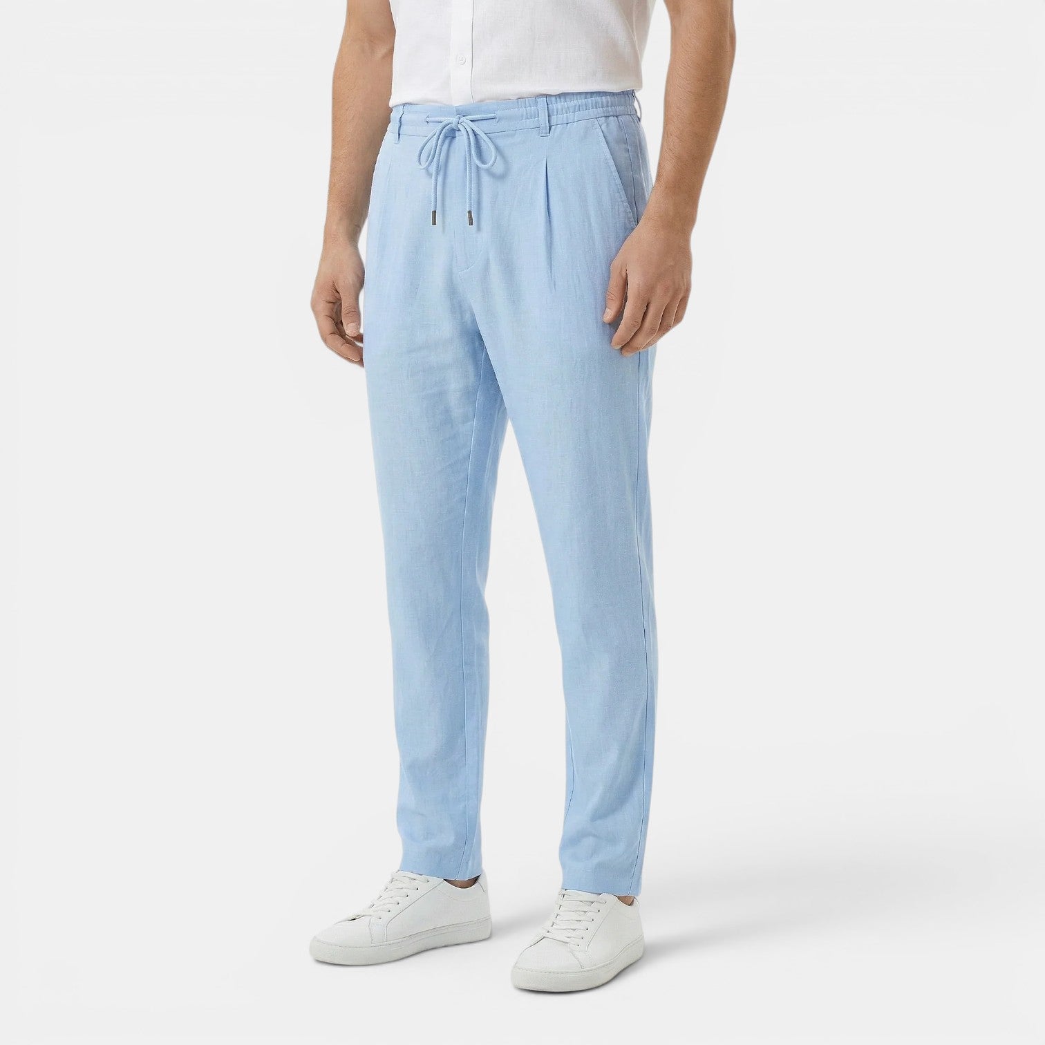 Monvaline | Men's Summer Drawstring Trousers Lightweight Straight Leg