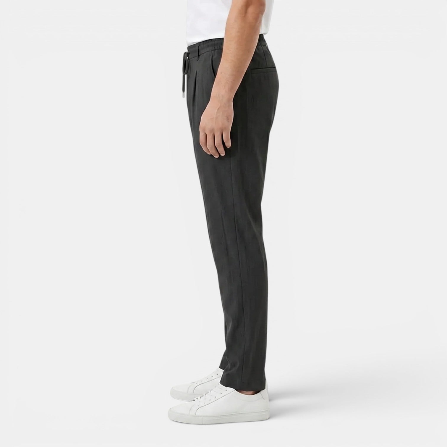 Monvaline | Men's Summer Drawstring Trousers Lightweight Straight Leg