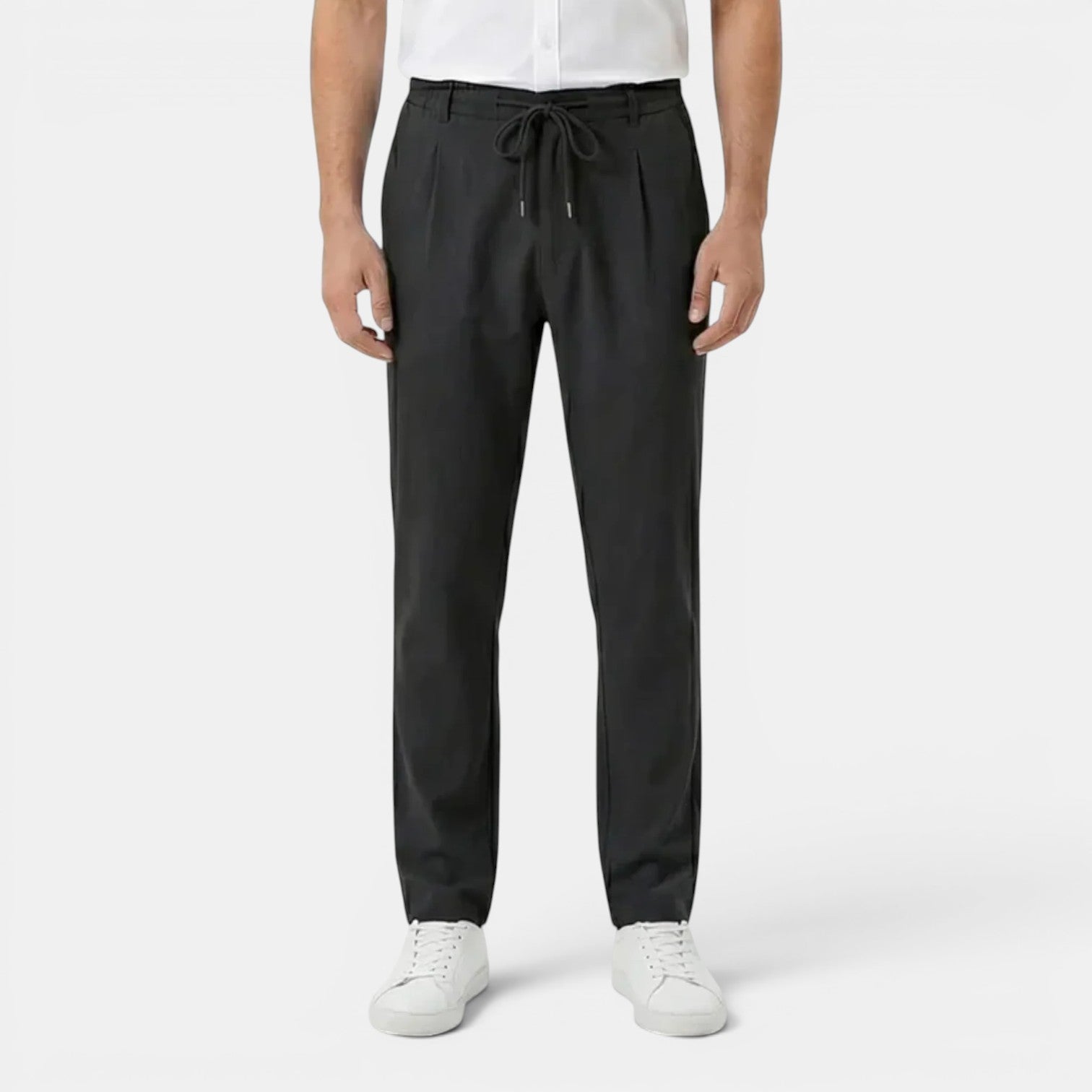 Monvaline | Men's Summer Drawstring Trousers Lightweight Straight Leg