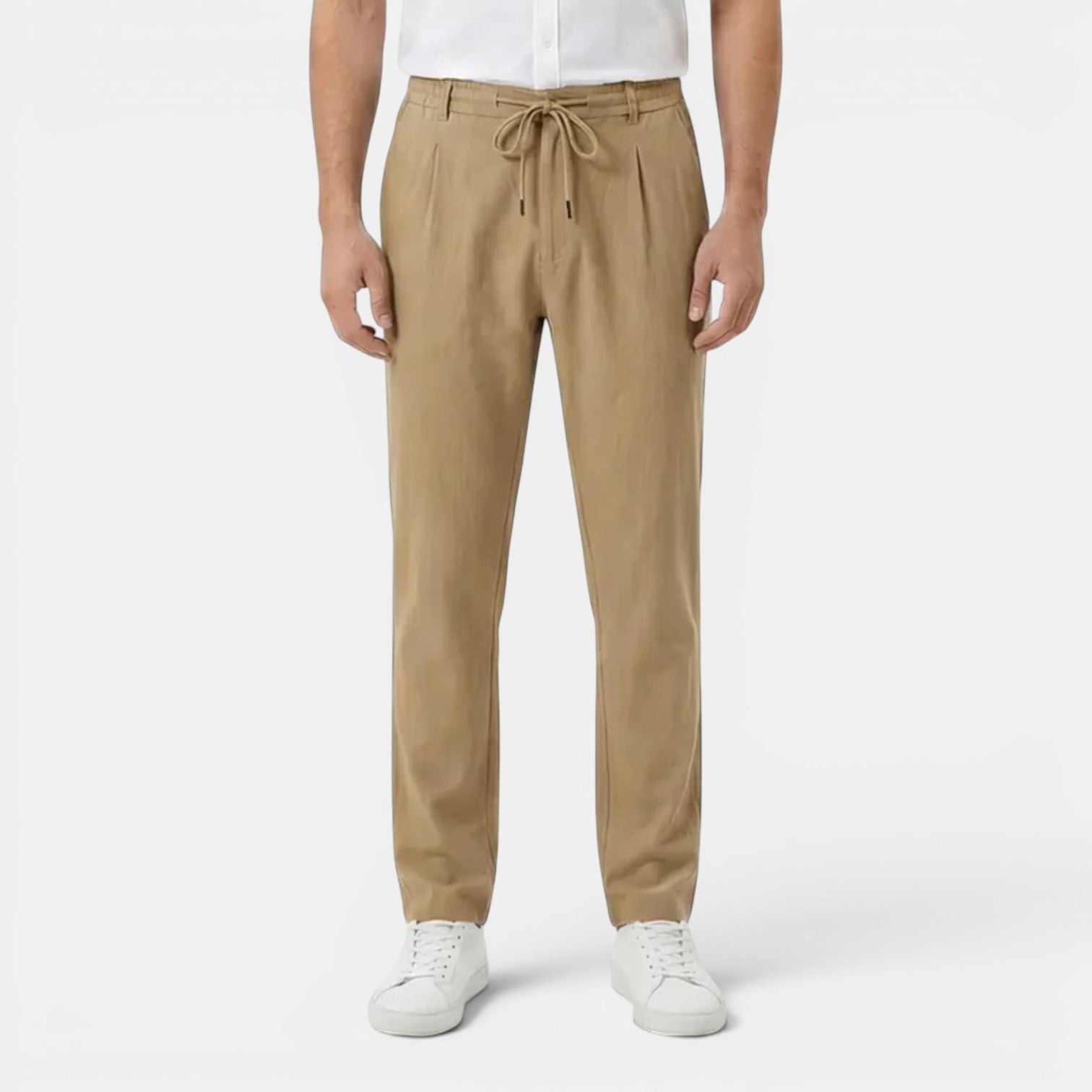 Monvaline | Men's Summer Drawstring Trousers Lightweight Straight Leg