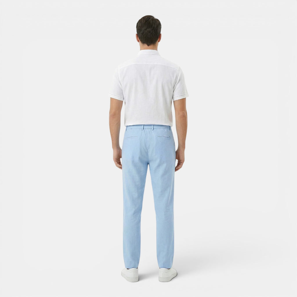 Monvaline | Men's Summer Drawstring Trousers Lightweight Straight Leg
